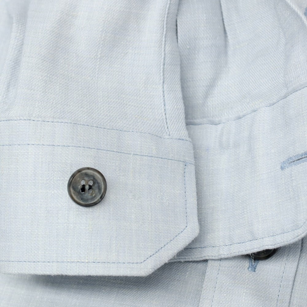 【中古】ミラショーン mila schon リネンレーヨン カジュアルシャツ ライトブルー【サイズ48】【 状態ランクB 】【 メンズ 】