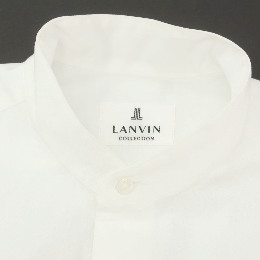 【中古】ランバンコレクション LANVIN COLLECTION コットン スタンドカラー カジュアルシャツ ホワイト【 表記なし(XS位) 】【 状態ランクB 】【 メンズ 】