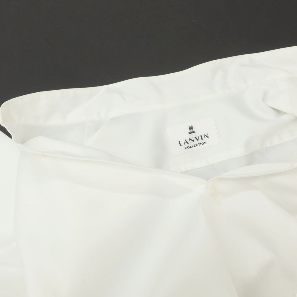 【中古】ランバンコレクション LANVIN COLLECTION コットン スタンドカラー カジュアルシャツ ホワイト【 表記なし(XS位) 】【 状態ランクB 】【 メンズ 】