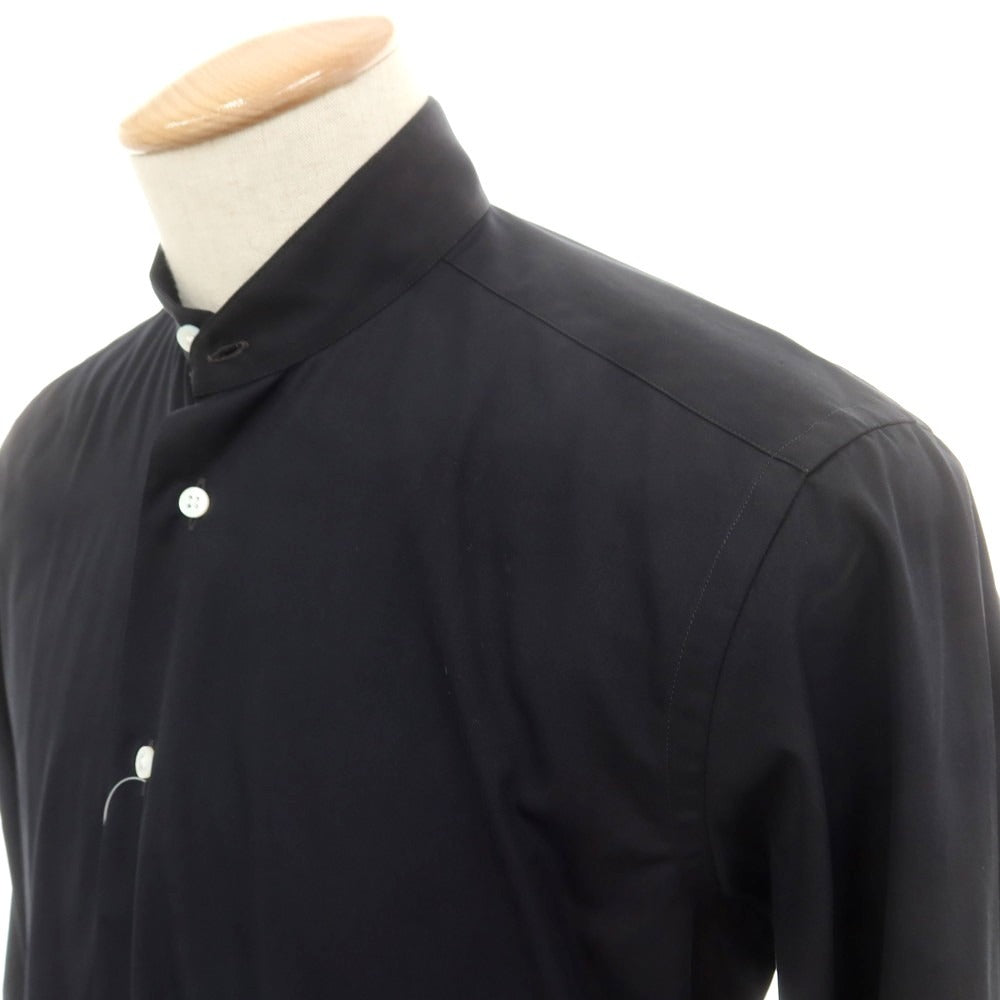 【中古】ランバンコレクション LANVIN COLLECTION コットン スタンドカラー カジュアルシャツ ブラック【 表記なし(S位) 】【 状態ランクA 】【 メンズ 】