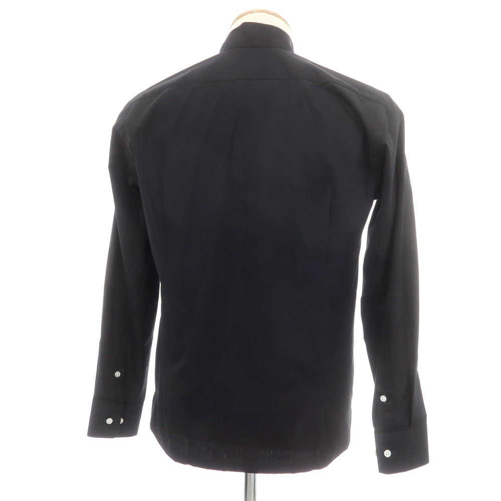 【中古】ランバンコレクション LANVIN COLLECTION コットン スタンドカラー カジュアルシャツ ブラック【 表記なし(S位) 】【 状態ランクA 】【 メンズ 】