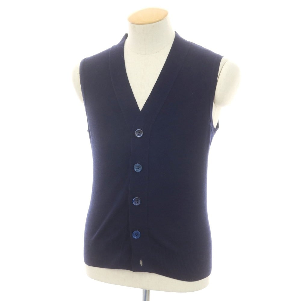 【中古】ルトロワ Letroyes ウール ニットベストカーディガン ネイビー【 3 】【 状態ランクA 】【 メンズ 】