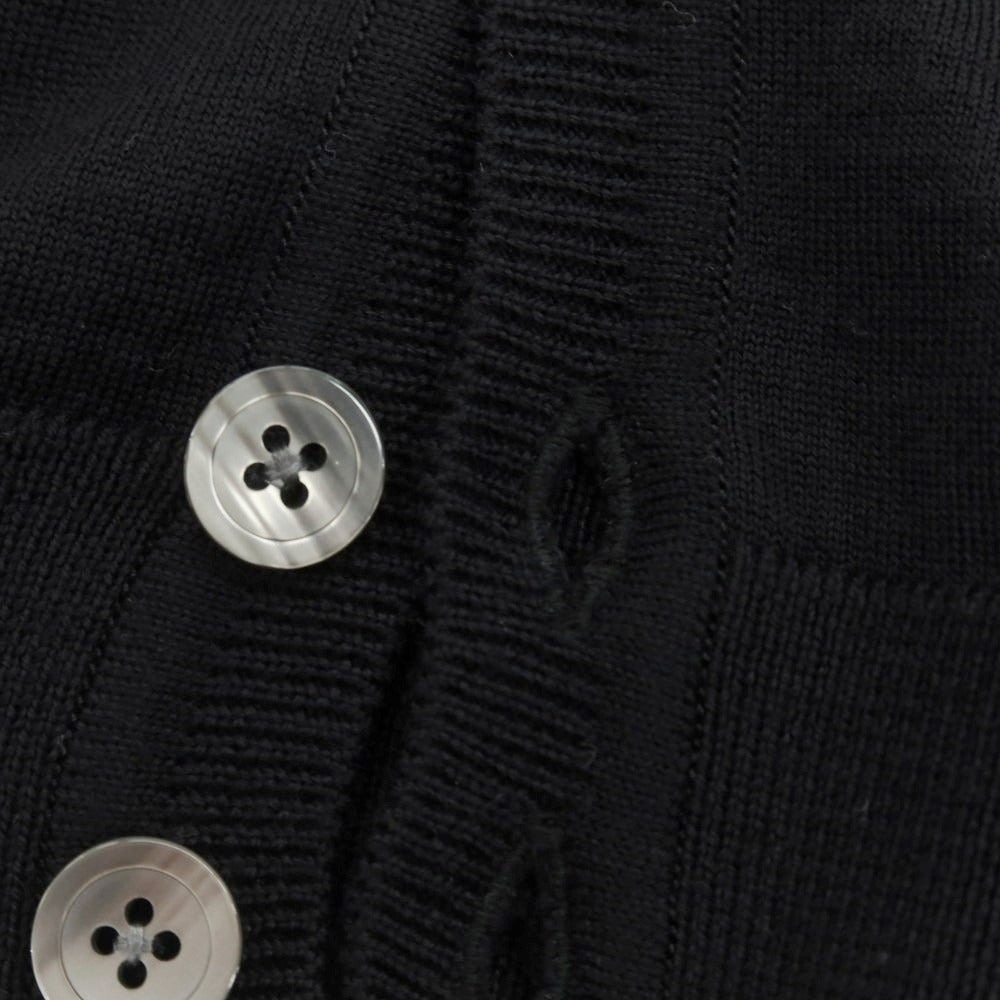 【中古】レセント LeCENT ハイゲージウール ニットベストカーディガン ブラック【 M 】【 状態ランクB 】【 メンズ 】