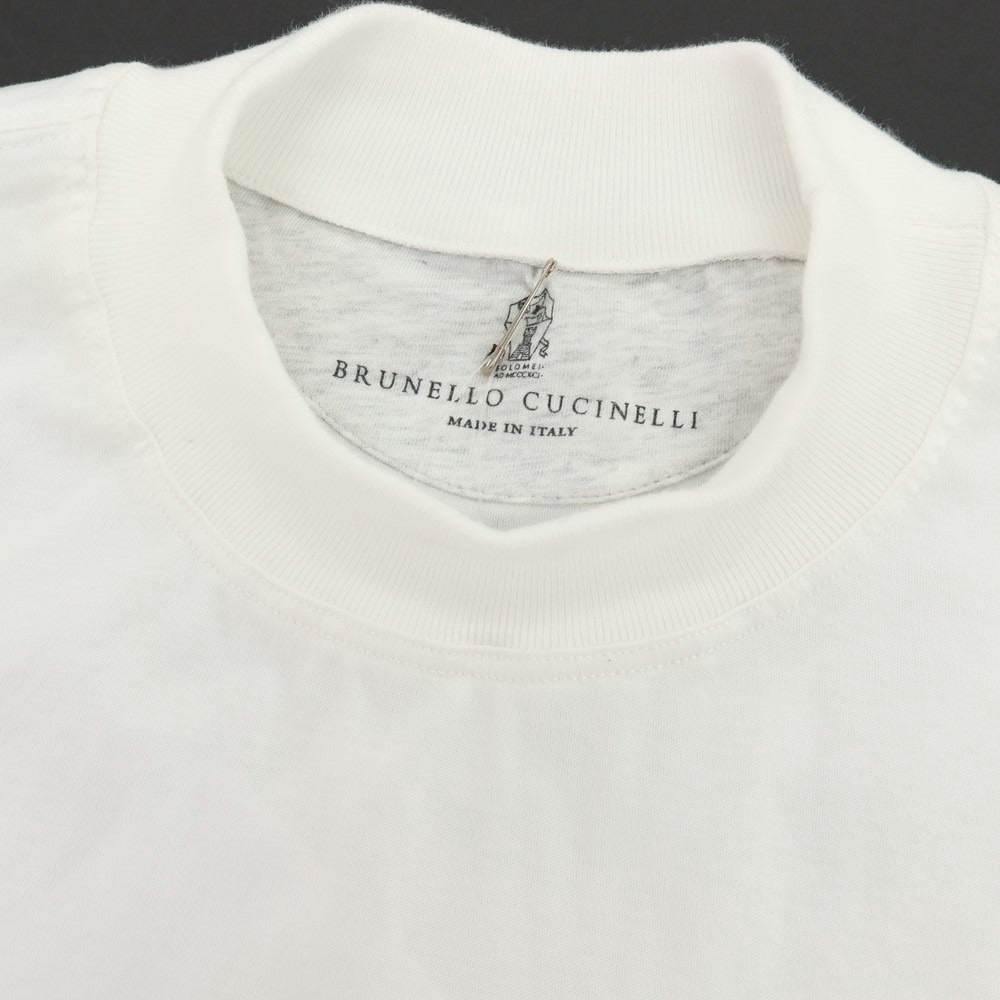 【中古】ブルネロクチネリ Brunello Cucinelli コットン モックネック 長袖Tシャツ ホワイト【 S 】【 状態ランクC 】【 メンズ 】
