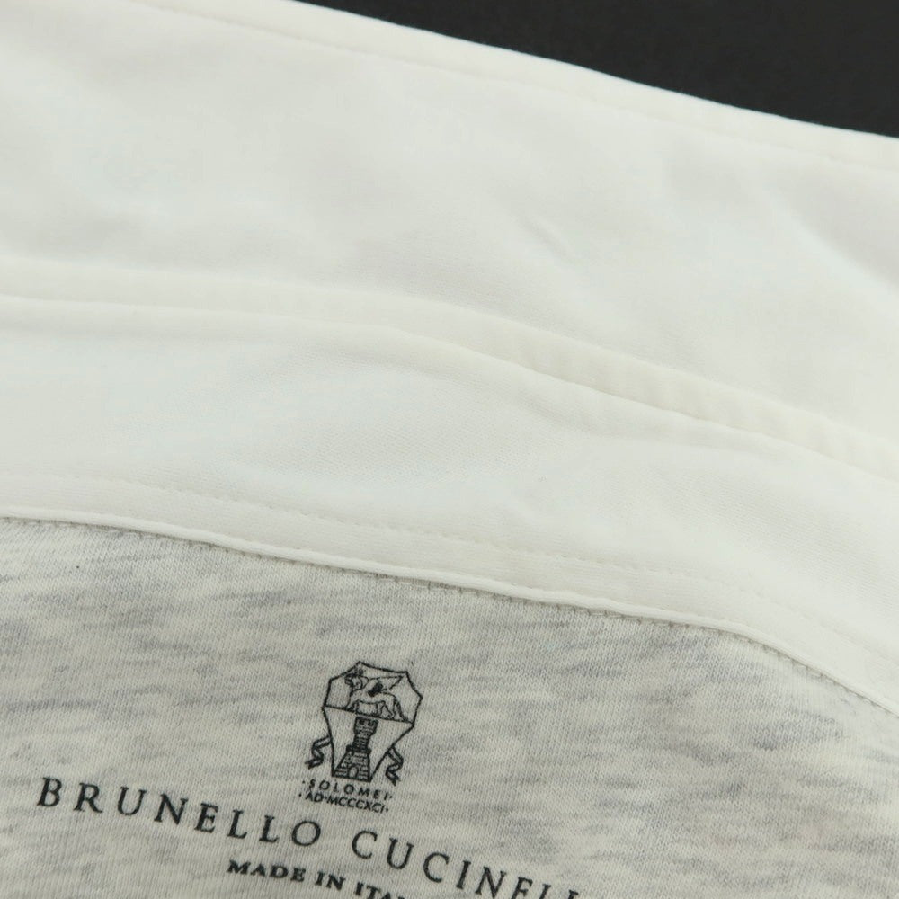 【中古】ブルネロクチネリ Brunello Cucinelli コットン ホリゾンタルカラー 長袖ポロシャツ ホワイト【 XXS 】【 状態ランクB 】【 メンズ 】