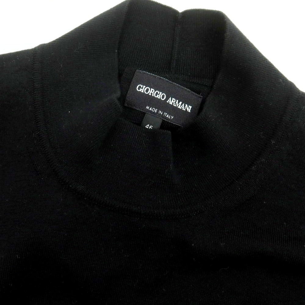 【中古】ジョルジオアルマーニ GIORGIO ARMANI ハイゲージウール ハイネックニット ブラック【 46 】【 状態ランクB 】【 メンズ 】