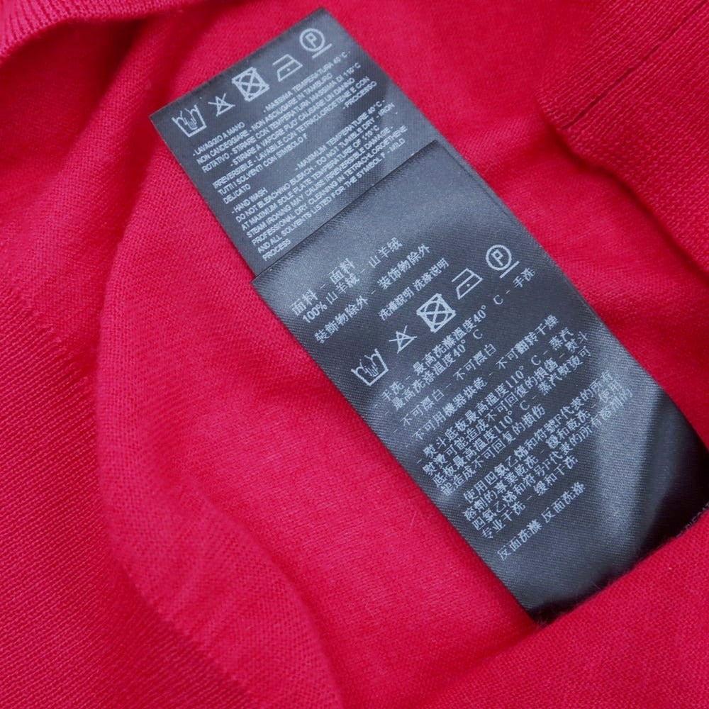 【中古】ジョルジオアルマーニ GIORGIO ARMANI ハイゲージカシミヤ クルーネックニット ショッキングピンク【 48 】【 状態ランクB 】【 メンズ 】