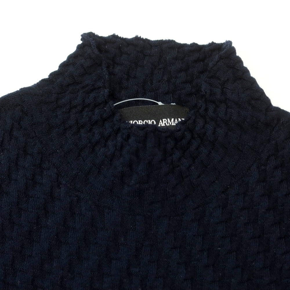 【中古】ジョルジオアルマーニ GIORGIO ARMANI ハイゲージウール ハイネックニットで ネイビー【 表記なし 】【 状態ランクB 】【 メンズ 】