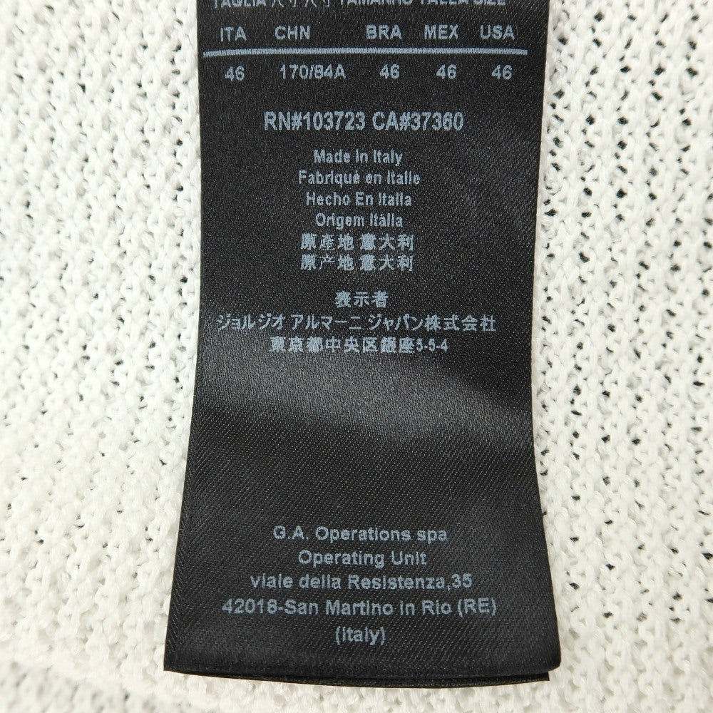 【中古】ジョルジオアルマーニ GIORGIO ARMANI コットン カーディガン ホワイト【サイズ46】【 状態ランクD 】【 メンズ 】