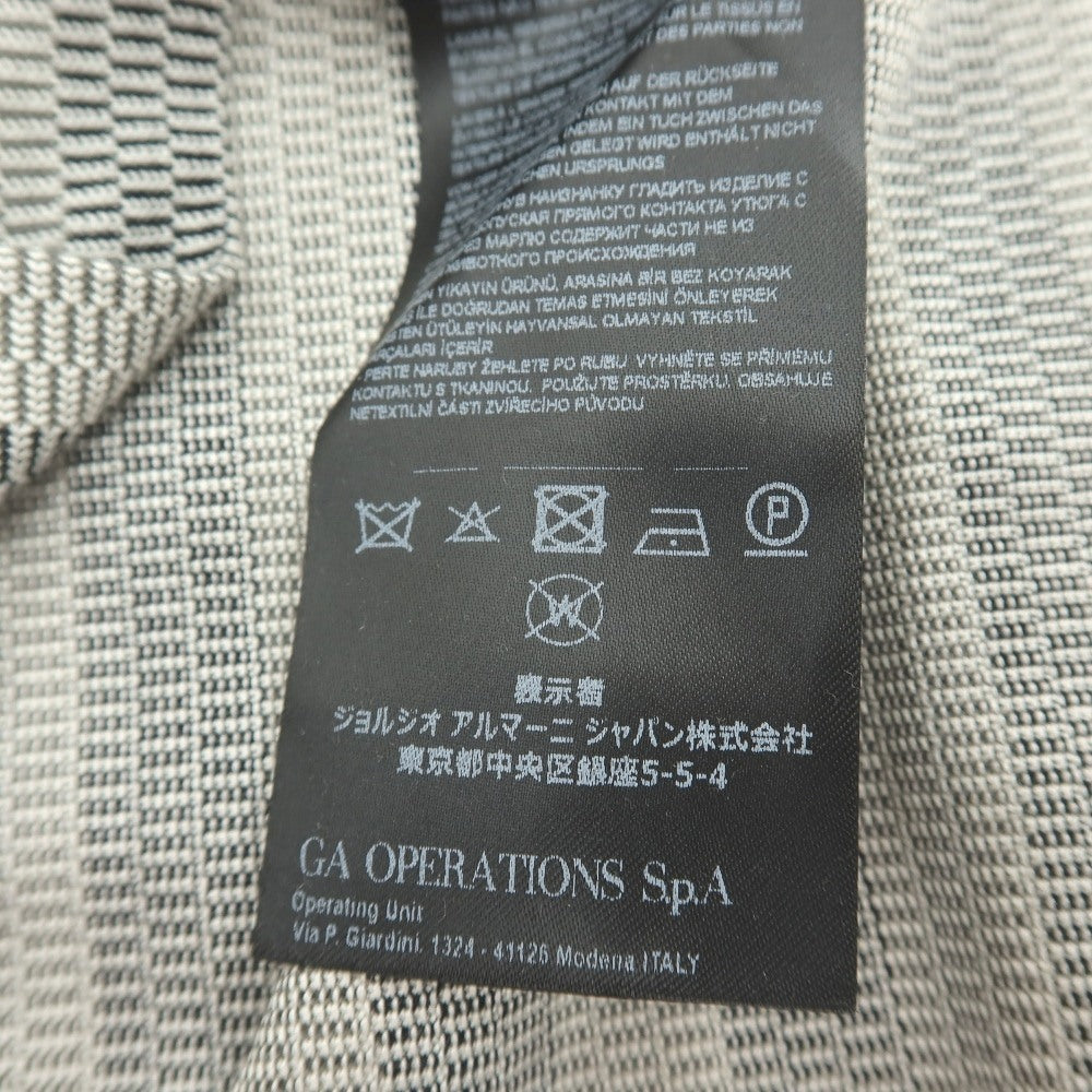 【中古】ジョルジオアルマーニ GIORGIO ARMANI シルクコットン ボーダー 半袖ポロシャツ グレーxホワイト×ブラック【サイズ46】【 状態ランクB 】【 メンズ 】