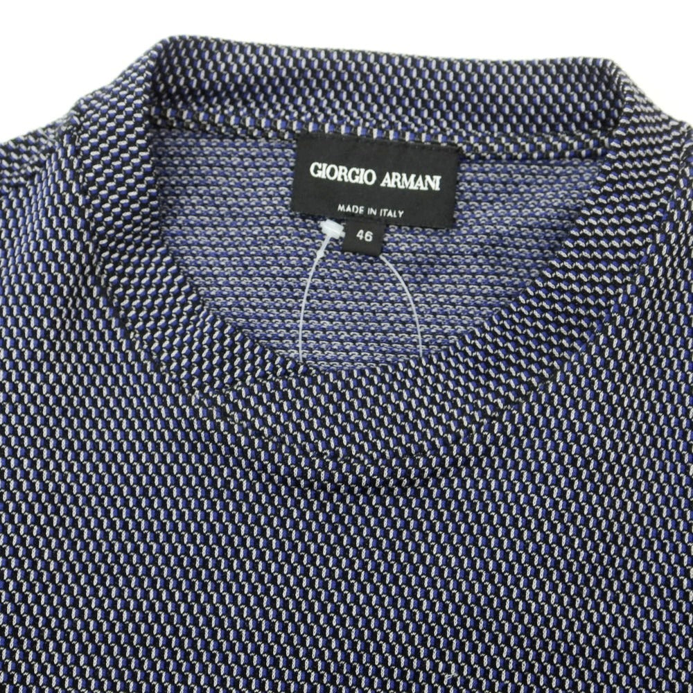 【中古】ジョルジオアルマーニ GIORGIO ARMANI レーヨンコットン 長袖Tシャツ カットソー ネイビー【 46 】【 状態ランクB 】【 メンズ 】