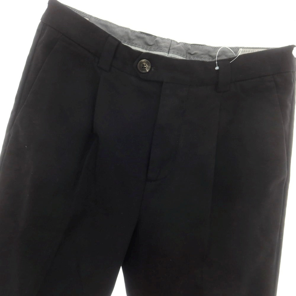 【中古】ブルネロクチネリ Brunello Cucinelli コットン カジュアルスラックスパンツ ブラック【 46 】【 状態ランクB 】【 メンズ 】