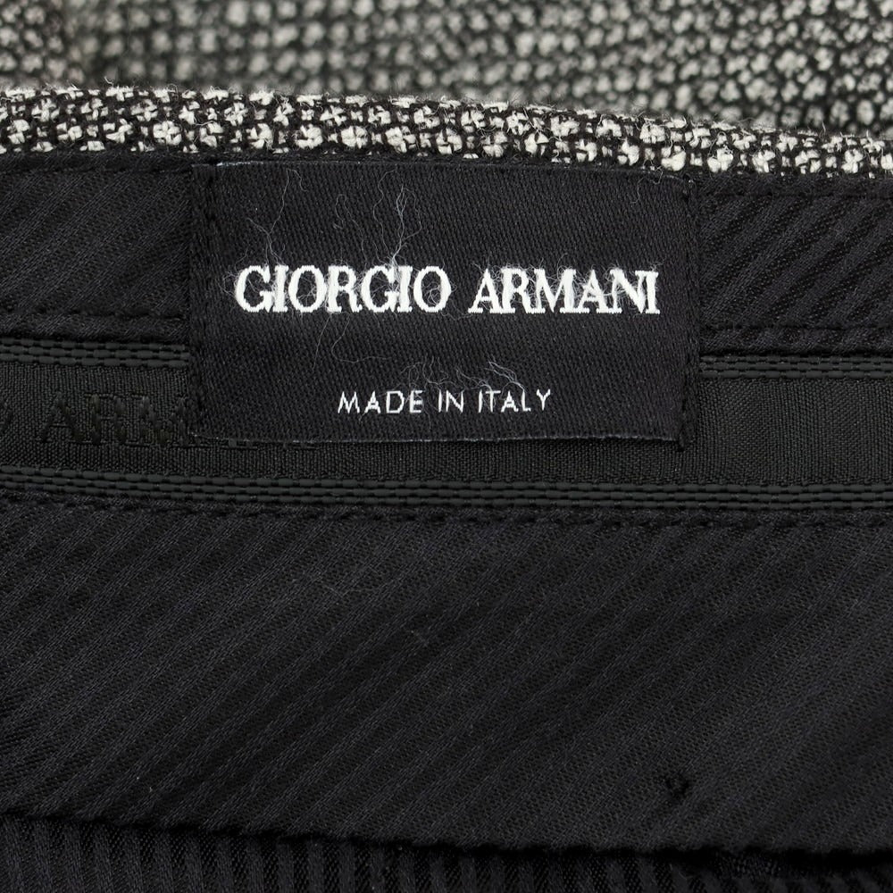 【中古】ジョルジオアルマーニ GIORGIO ARMANI ウールシルク カジュアルスラックスパンツ ブラックxホワイト【 48 】【 状態ランクB 】【 メンズ 】