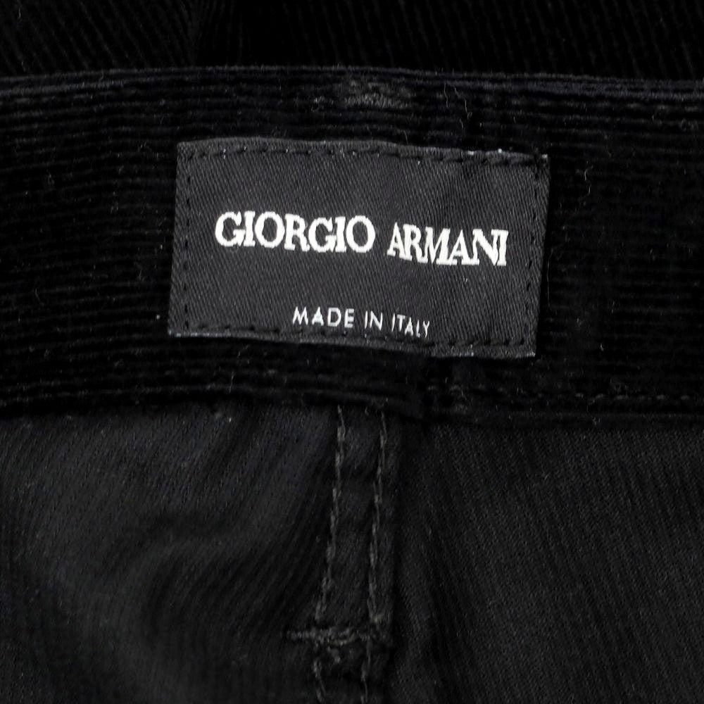 【中古】ジョルジオアルマーニ GIORGIO ARMANI ストレッチ コットンカシミヤ 細畝 コーデュロイパンツ ブラック【 31 】【 状態ランクB 】【 メンズ 】