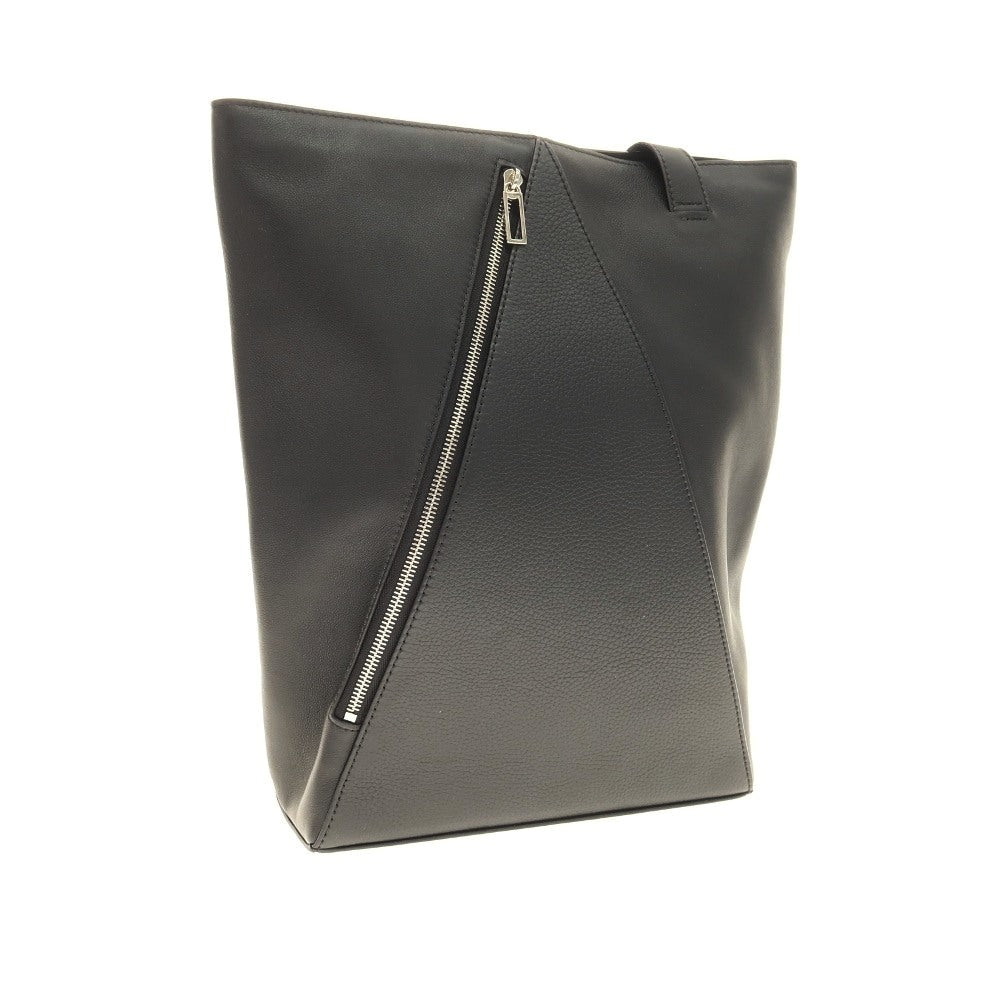 【中古】カミーユ フォルネ Camille Fournet 2WAY 型押し切り替えレザー トートバッグ ブラック【 状態ランクB 】【 ユニセックス 】