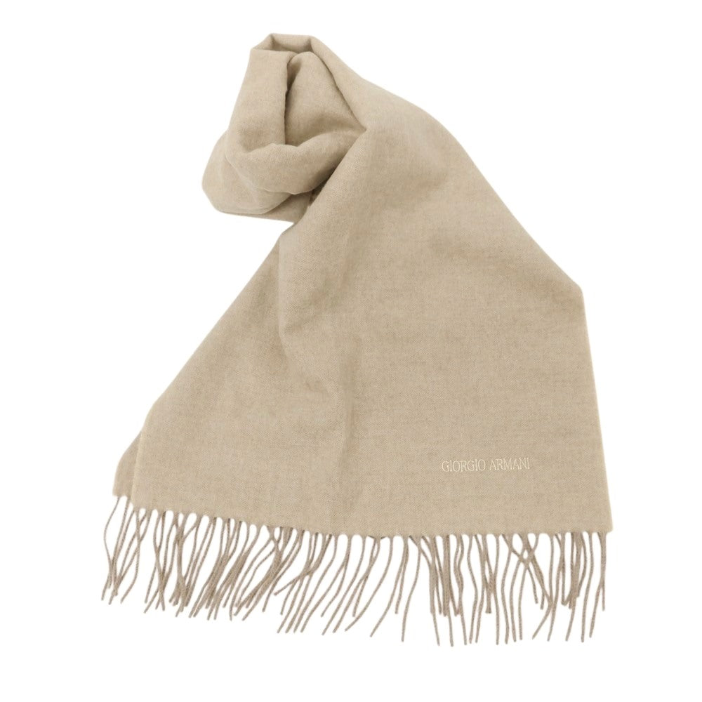 【中古】ジョルジオアルマーニ GIORGIO ARMANI ウール系 マフラー ベージュ【 状態ランクB 】【 メンズ 】