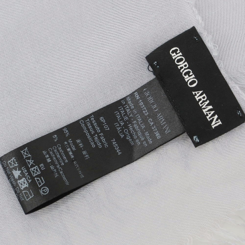 【中古】ジョルジオアルマーニ GIORGIO ARMANI モダールカシミヤ 大判 ストール ライトグレー【 状態ランクB 】【 メンズ 】