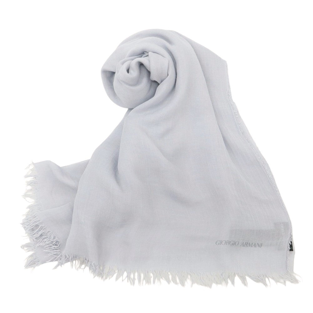 【中古】ジョルジオアルマーニ GIORGIO ARMANI モダールカシミヤ 大判 ストール ライトグレー【 状態ランクB 】【 メンズ 】