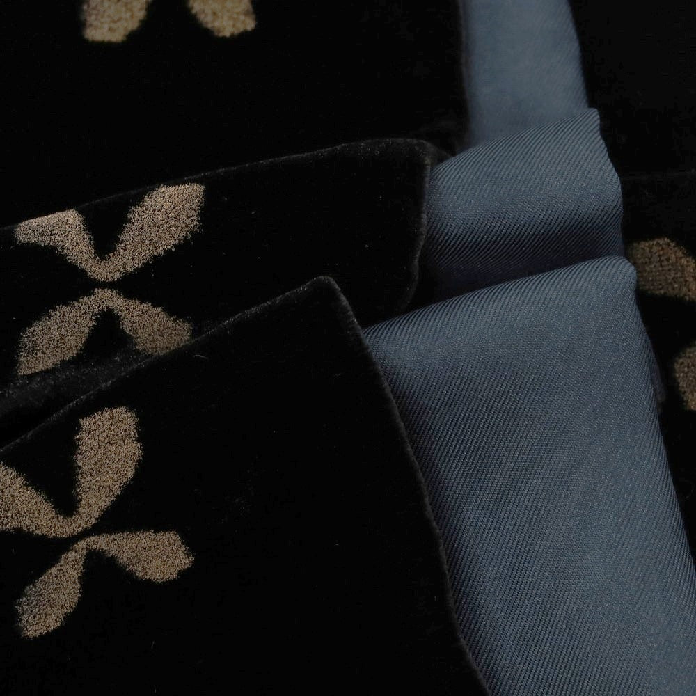 【中古】ジョルジオアルマーニ GIORGIO ARMANI レーヨンシルク ベロア マフラー ブラックxダークベージュ【 状態ランクB 】【 メンズ 】