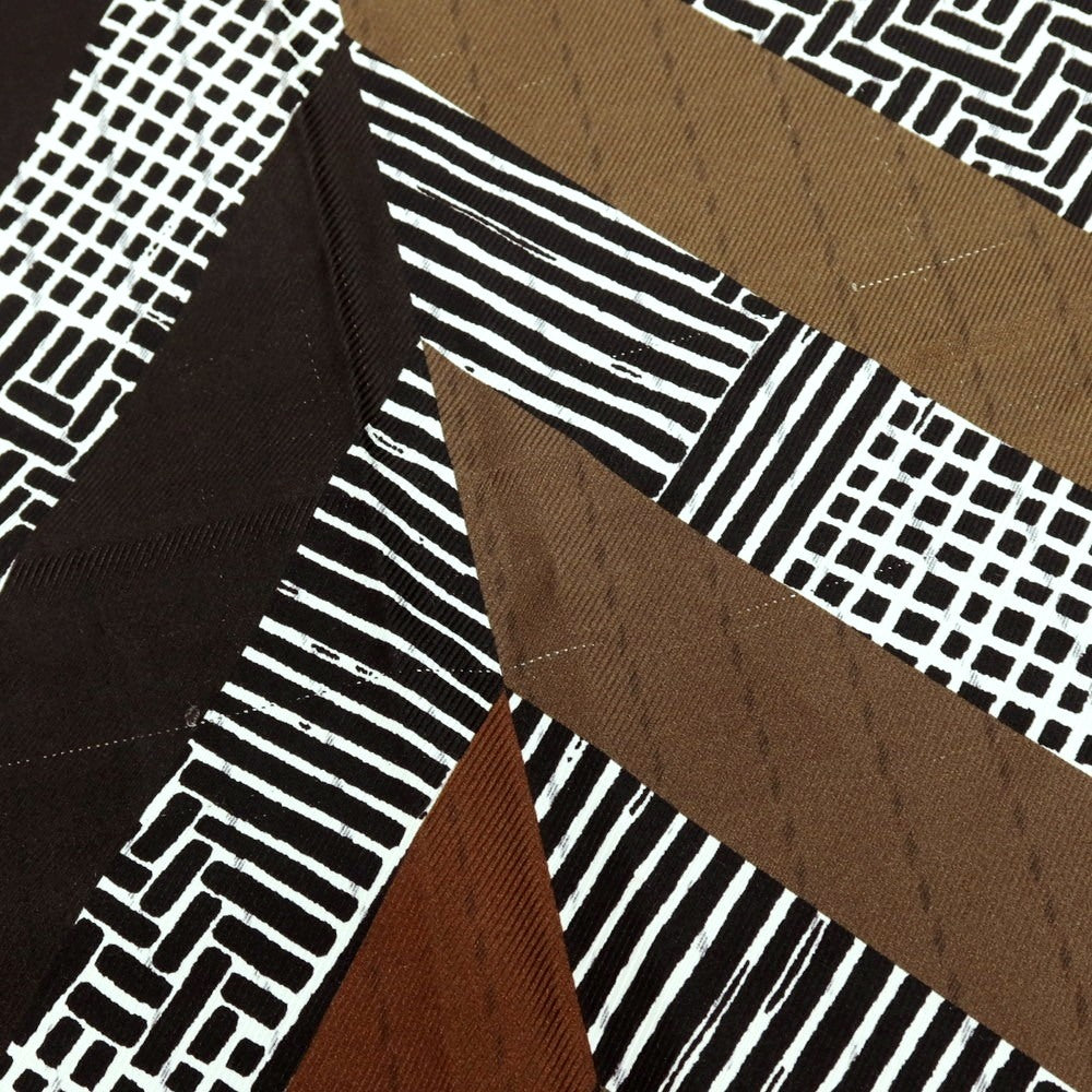 【中古】ジョルジオアルマーニ GIORGIO ARMANI シルク系 プリント ストール ブラウンxカーキ【 状態ランクC 】【 メンズ 】