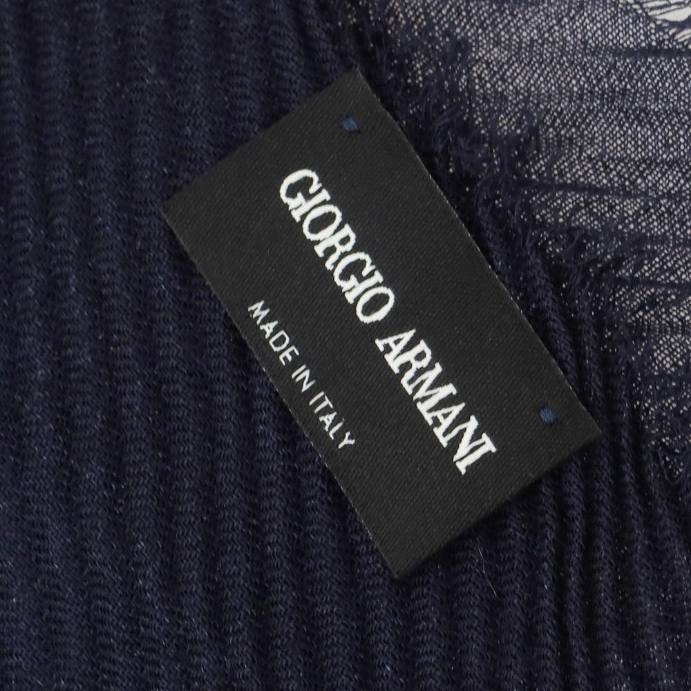 【中古】ジョルジオアルマーニ GIORGIO ARMANI レーヨン系 ストール ライトブルーxネイビー【 状態ランクB 】【 メンズ 】