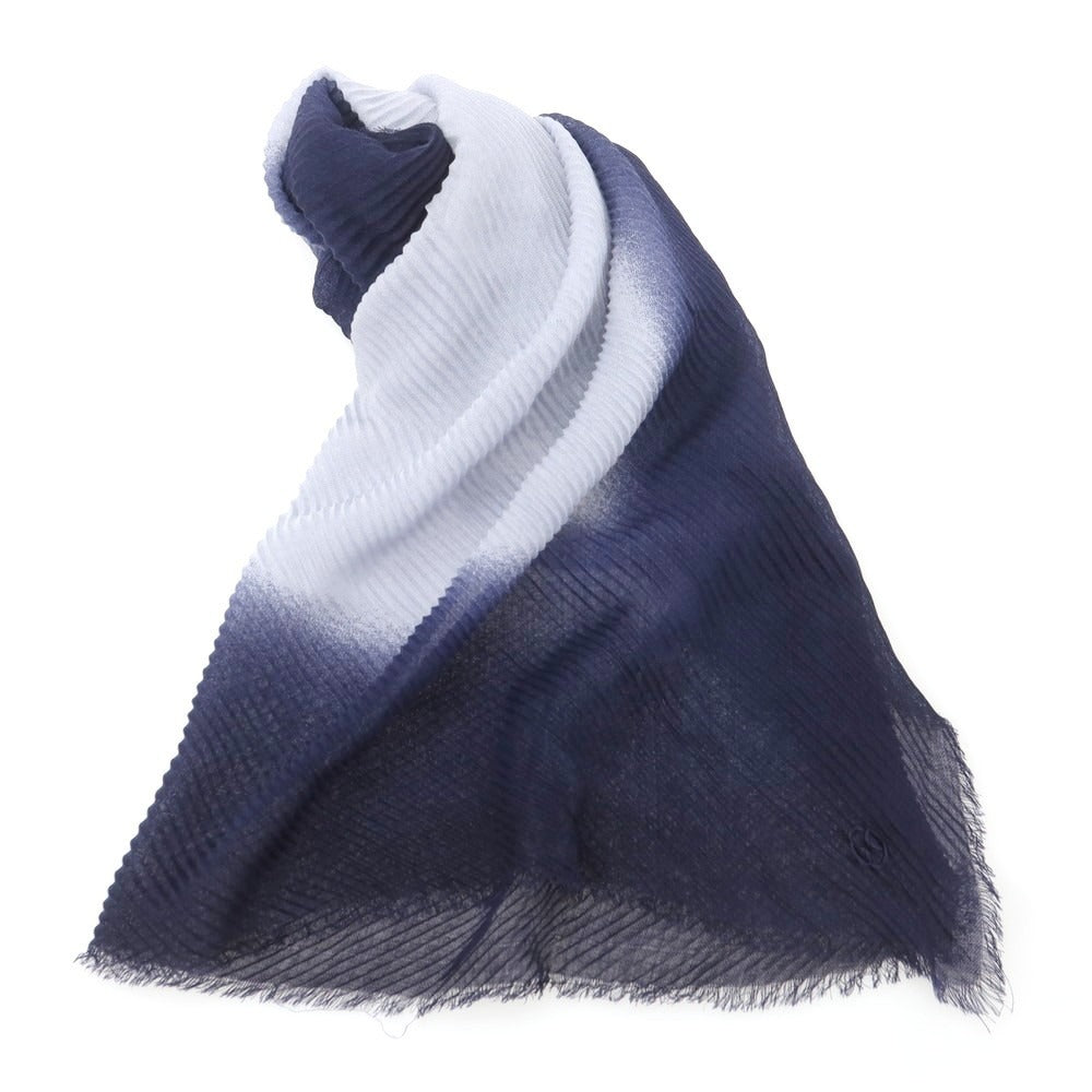 【中古】ジョルジオアルマーニ GIORGIO ARMANI レーヨン系 ストール ライトブルーxネイビー【 状態ランクB 】【 メンズ 】