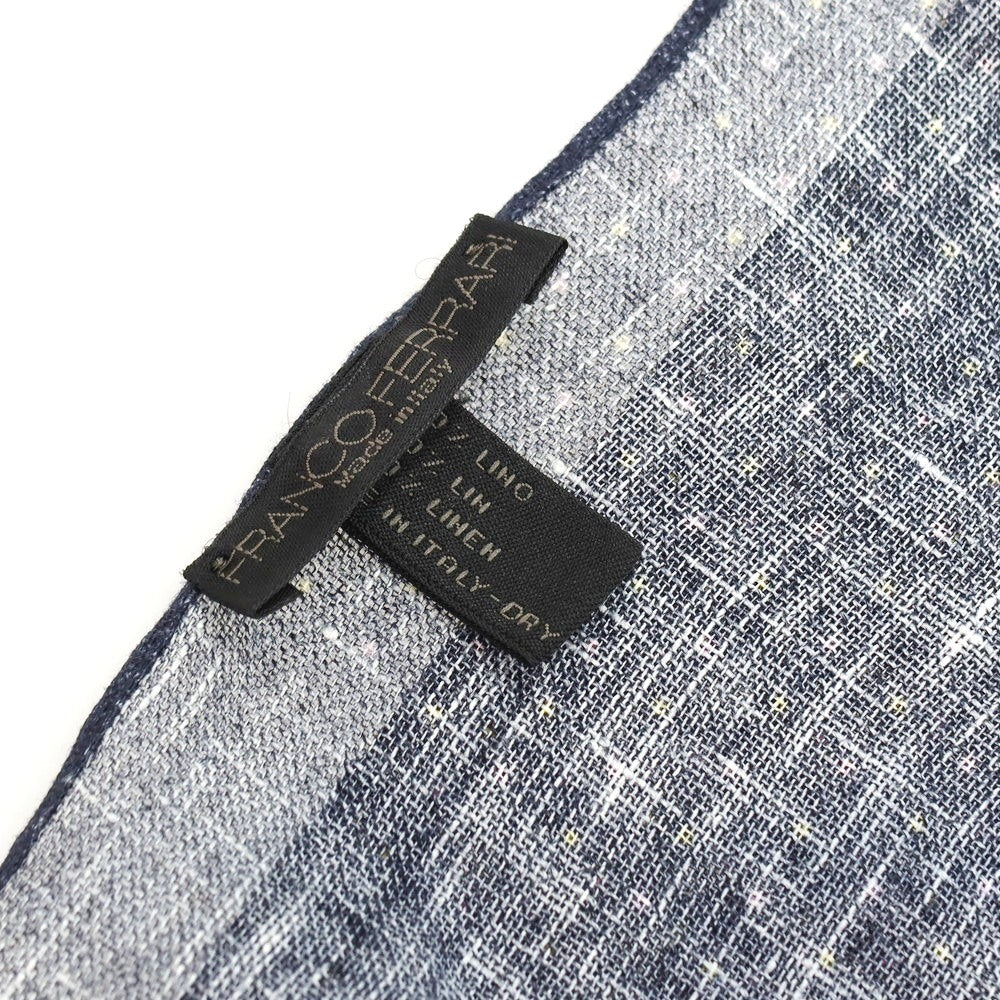 【中古】フランコフェラーリ FRANCO FERRARI リネン ドット ストール ネイビー【 状態ランクC 】【 メンズ 】