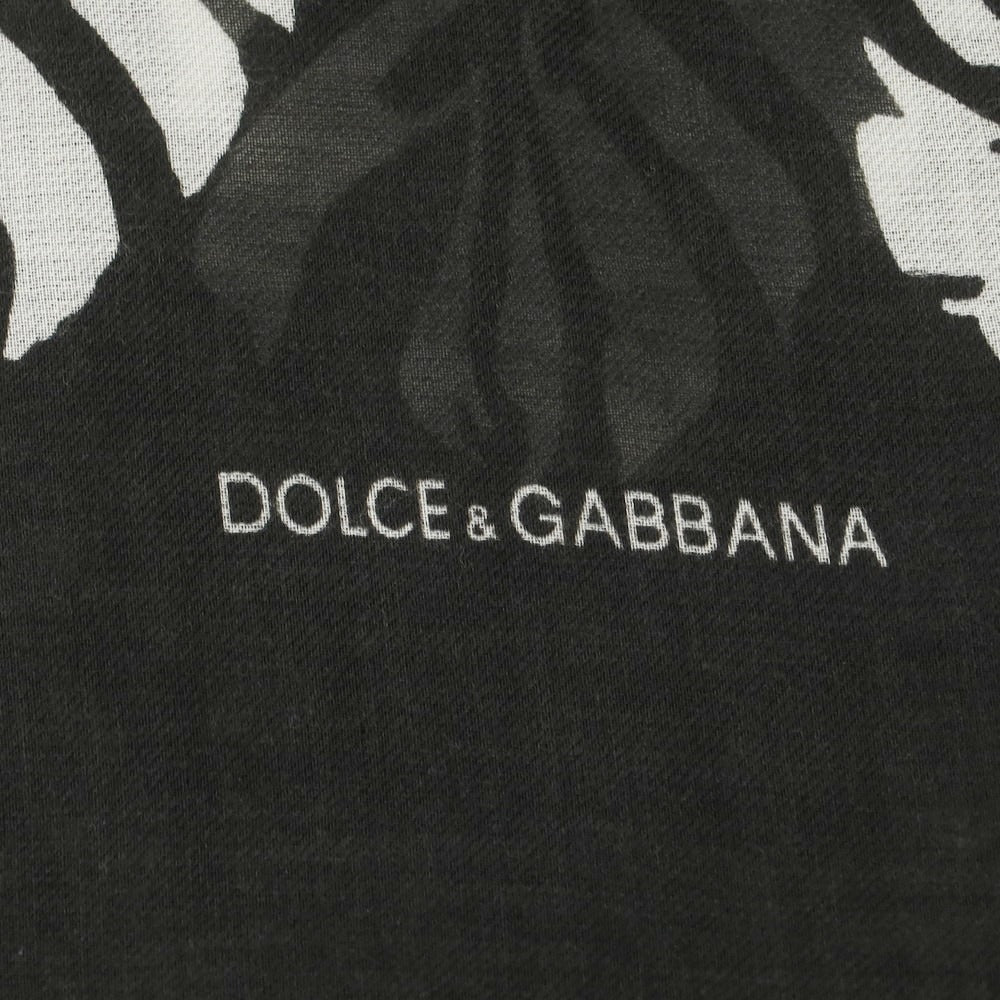 【中古】ドルチェアンドガッバーナ DOLCE&GABBANA レーヨンカシミヤ マフラー ブラックxホワイト【 状態ランクC 】【 メンズ 】