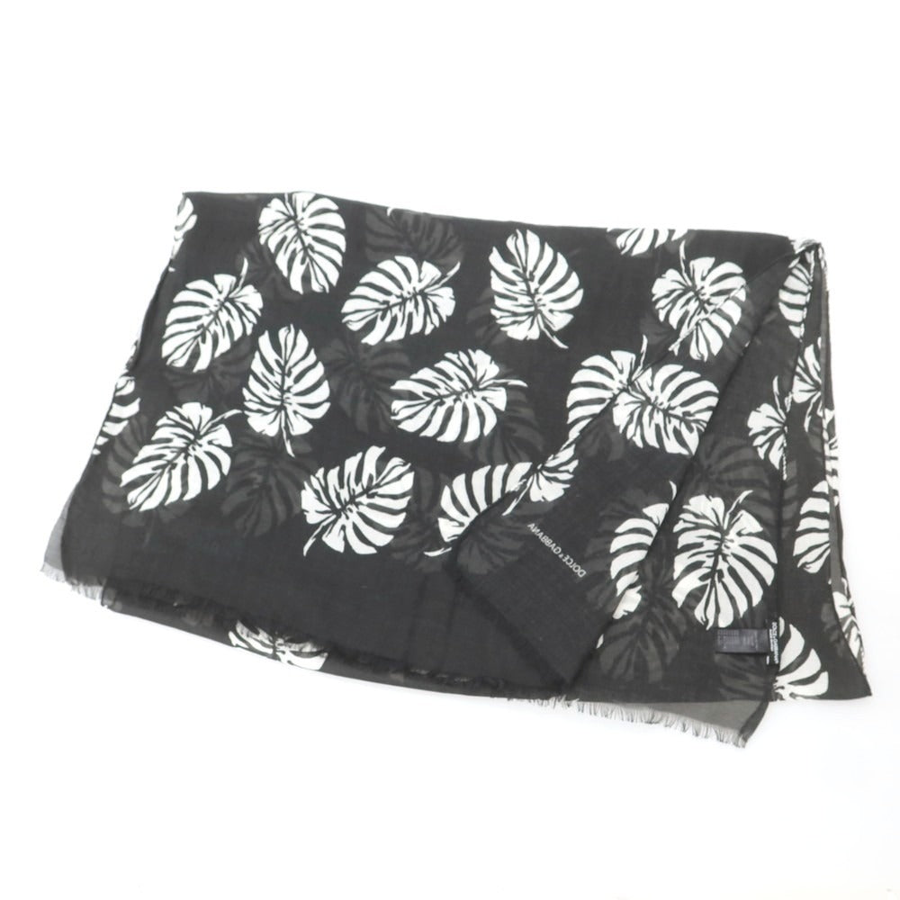 【中古】ドルチェアンドガッバーナ DOLCE&GABBANA レーヨンカシミヤ マフラー ブラックxホワイト【 状態ランクC 】【 メンズ 】