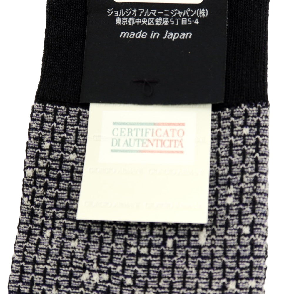 【中古】【未使用】エンポリオ アルマーニ EMPORIO ARMANI ナイロンレーヨンアクリル ソックス 靴下 ブラックxホワイト【サイズ25-27cm】【 状態ランクS 】【 メンズ 】
