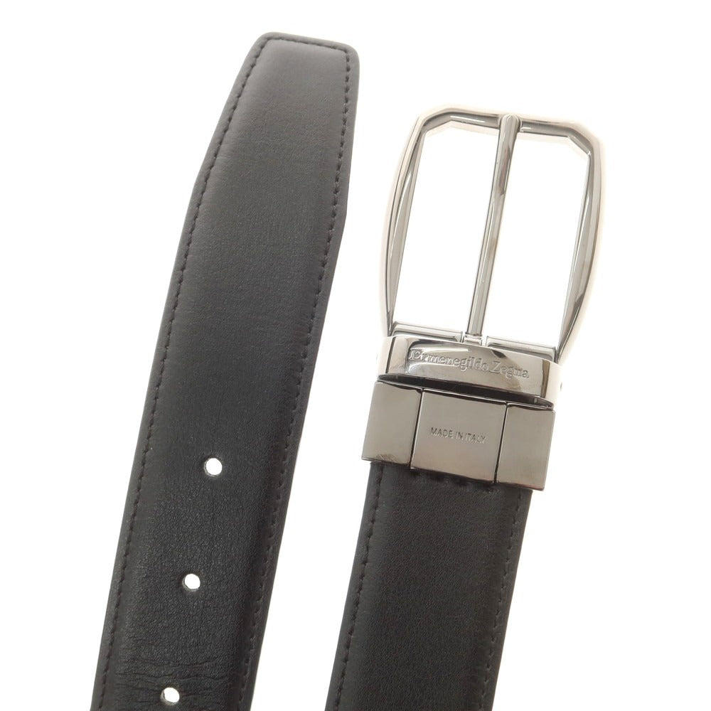 【中古】エルメネジルドゼニア Ermenegildo Zegna リバーシブル レザー ベルト ブラックxブラウン【 表記なし 】【 状態ランクB 】【 メンズ 】