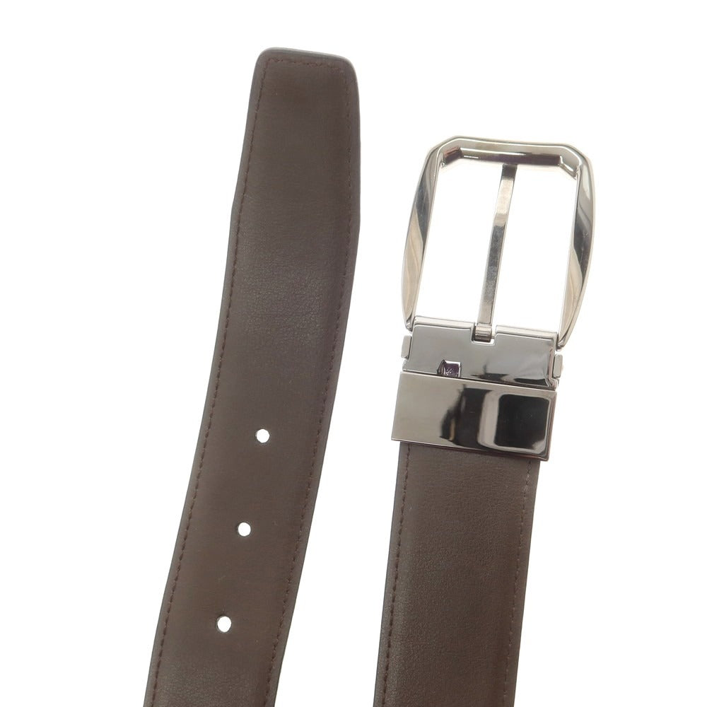 【中古】エルメネジルドゼニア Ermenegildo Zegna リバーシブル レザー ベルト ブラックxブラウン【 表記なし 】【 状態ランクB 】【 メンズ 】