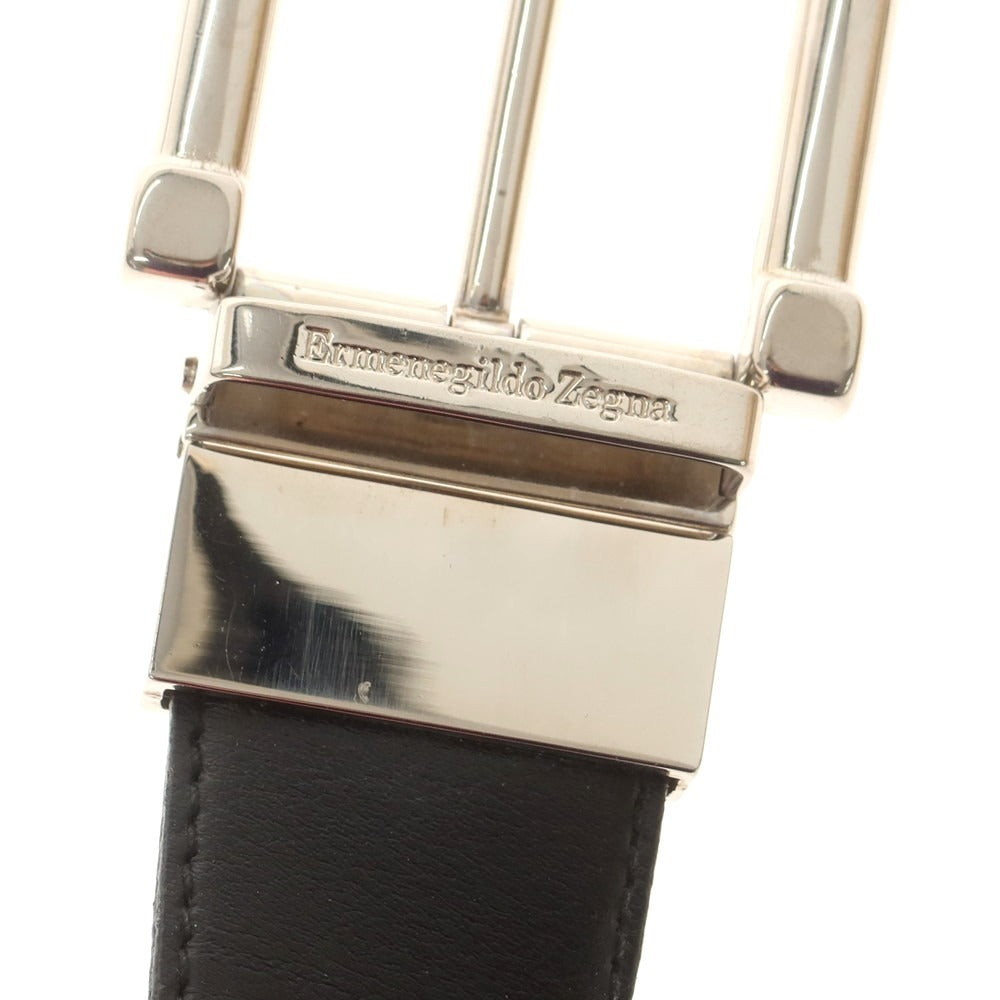 【中古】エルメネジルドゼニア Ermenegildo Zegna リバーシブル レザー ベルト ブラックxブラウン【 表記なし 】【 状態ランクC 】【 メンズ 】