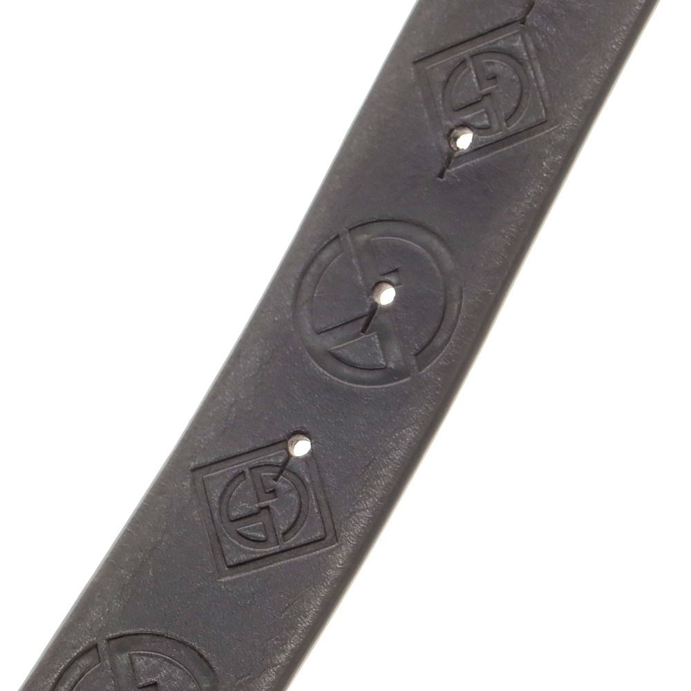 【中古】ジョルジオアルマーニ GIORGIO ARMANI GAロゴ 型押し レザー ベルト ブラック【 34 】【 状態ランクB 】【 メンズ 】
