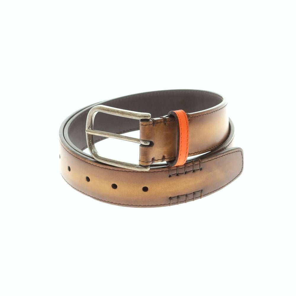 【中古】ベルルッティ Berluti レザー ベルト ブラウン【 90 】【 状態ランクB 】【 メンズ 】