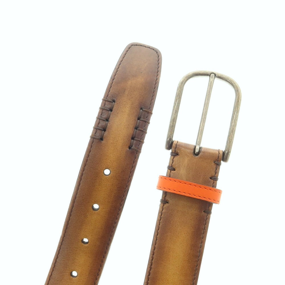 【中古】ベルルッティ Berluti レザー ベルト ブラウン【サイズ90】【 状態ランクB 】【 メンズ 】