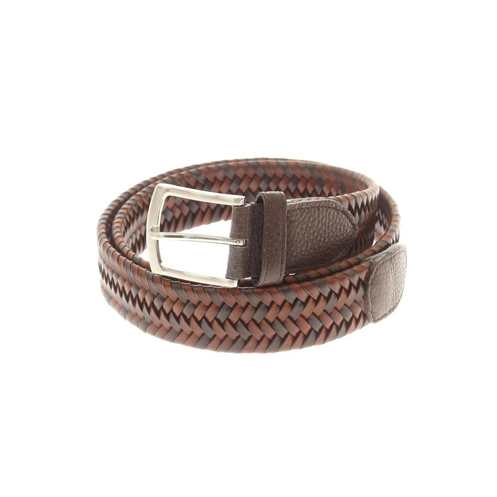 【中古】プレリー PRAIRIE GINZA ストレッチ レザー メッシュ ベルト ブラウン【 表記なし 】【 状態ランクA 】【 メンズ 】