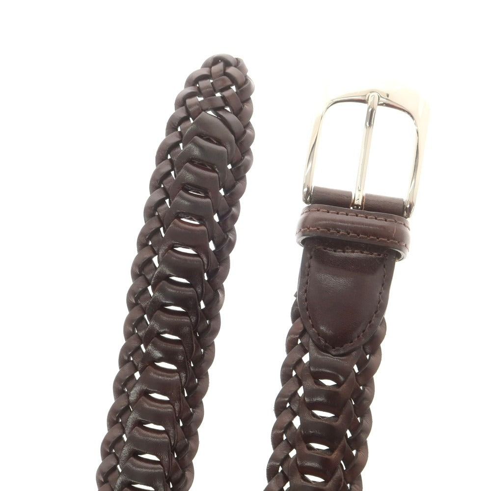 【中古】ノストロアテュー nostroatout レザー メッシュ ベルト ダークブラウン【 85 】【 状態ランクB 】【 メンズ 】