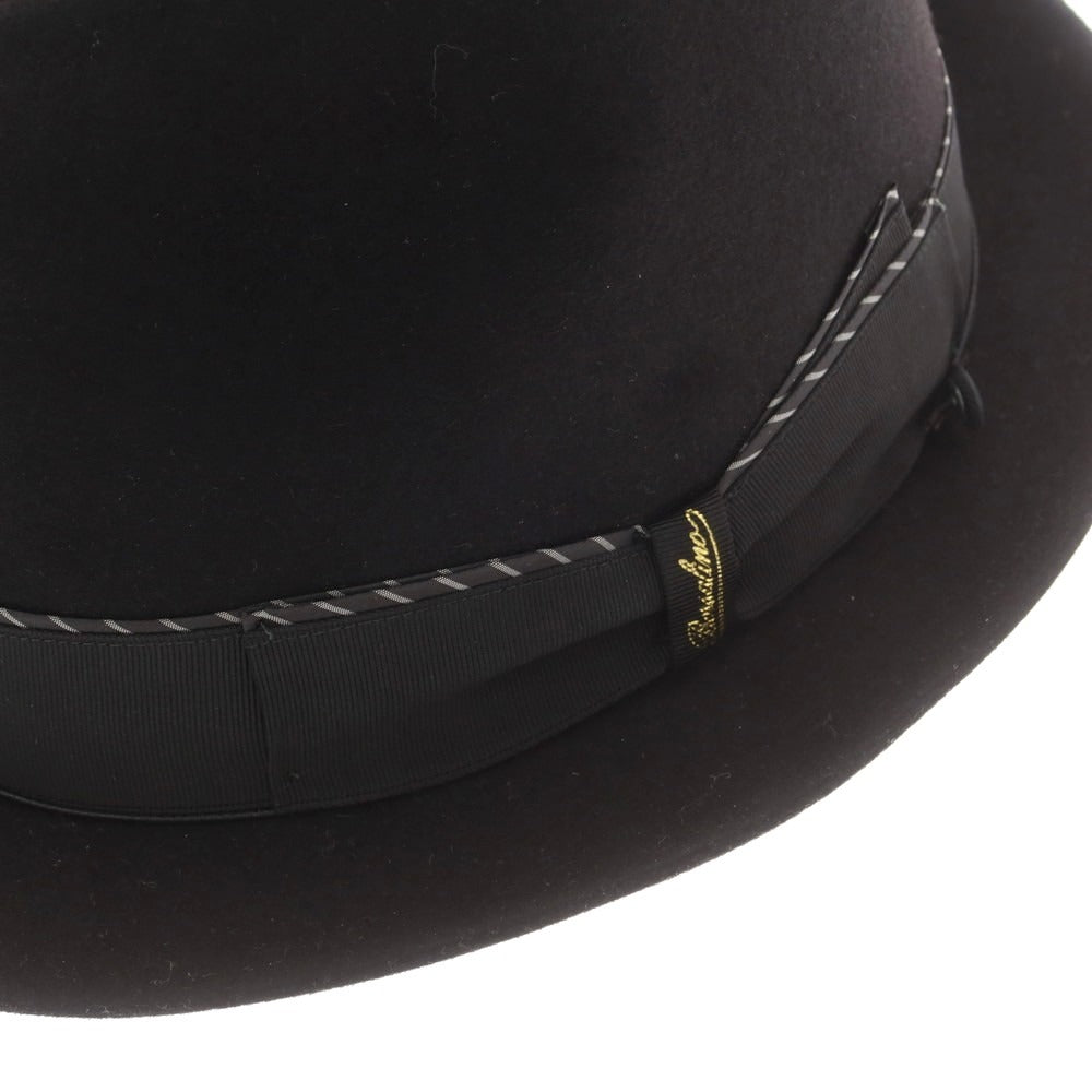 【中古】ボルサリーノ Borsalino ビーバー 中折れ ハット ブラックxブラック【 58 】【 状態ランクB 】【 メンズ 】