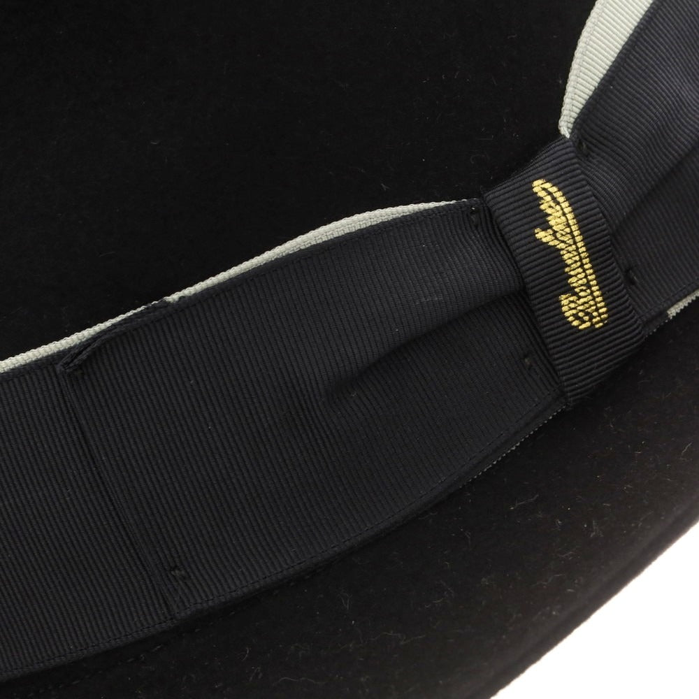 【中古】ボルサリーノ Borsalino ラビット 中折れ ハット ブラックxミントブルー【 58 】【 状態ランクB 】【 メンズ 】