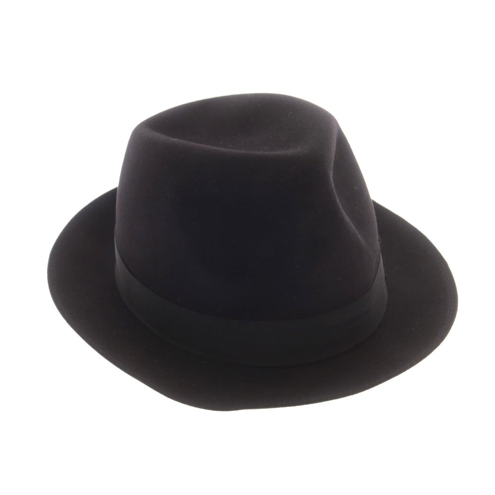 【中古】ボルサリーノ Borsalino ラビット 中折れ ハット ブラックxブラック【 58 】【 状態ランクB 】【 メンズ 】