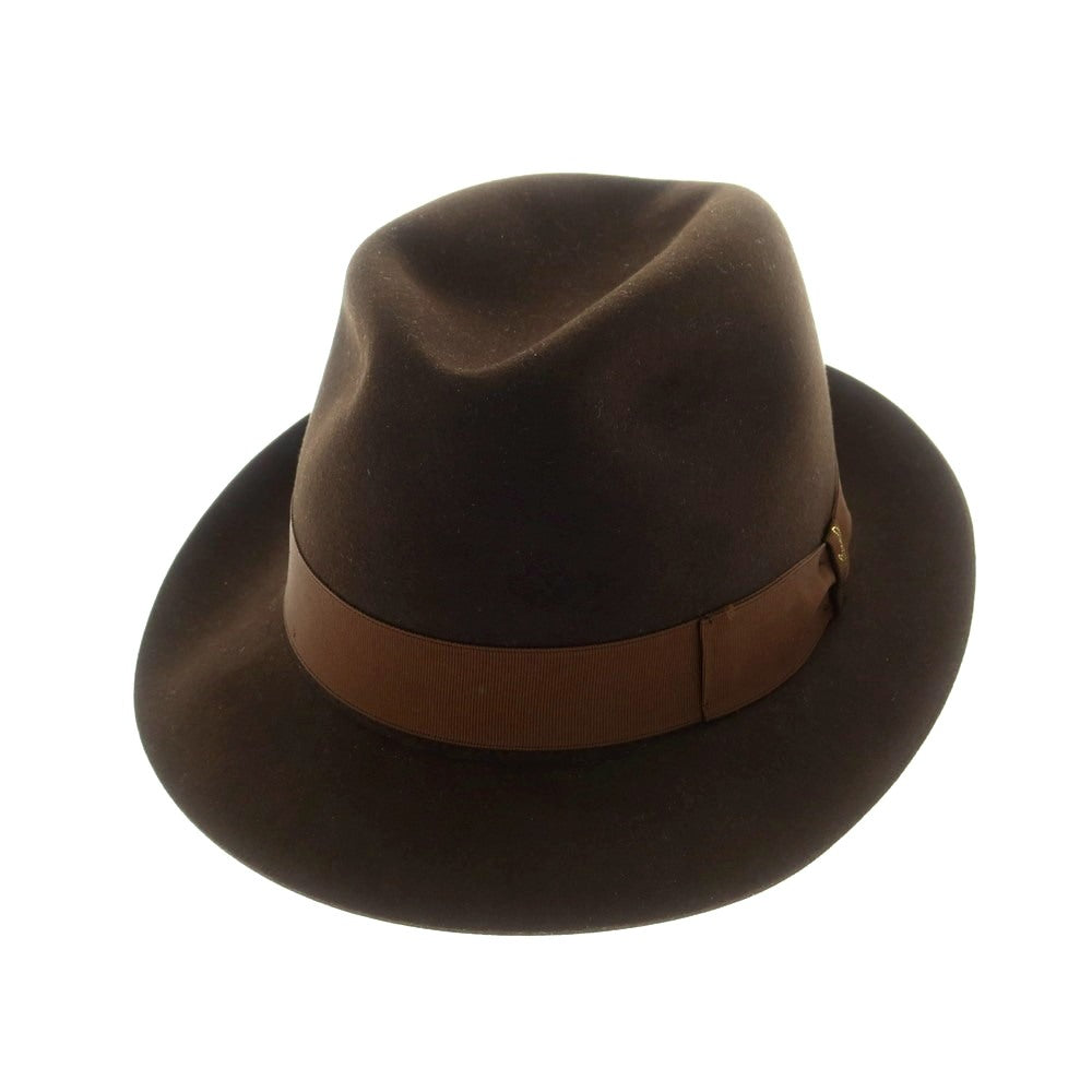 【中古】ボルサリーノ Borsalino ラビット 中折れ ハット ブラウン【 57 】【 状態ランクB 】【 メンズ 】