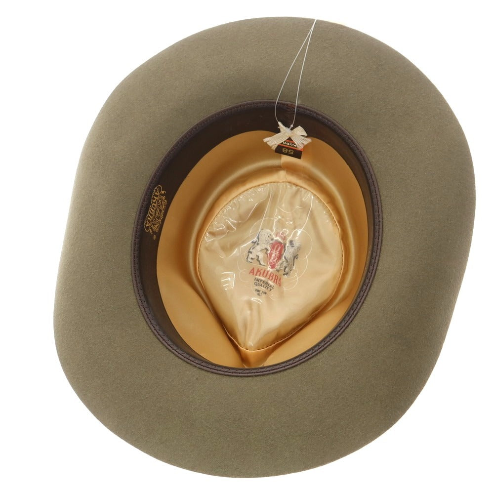 【中古】アクーブラ AKUBRA フェルト ウエスタン ハット オリーブ【 58 】【 状態ランクB 】【 メンズ 】