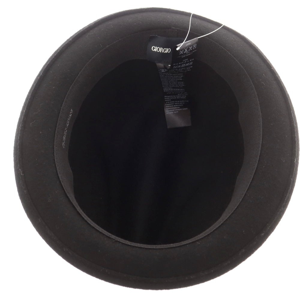 【中古】ジョルジオアルマーニ GIORGIO ARMANI ウール 中折れ ハット ブラック【 58 】【 状態ランクB 】【 メンズ 】