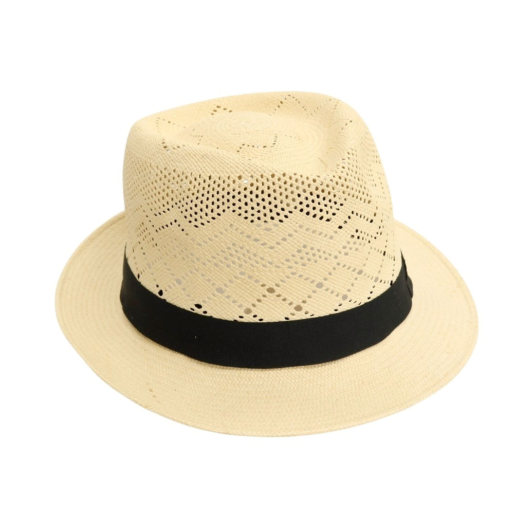 【中古】トーキョーハット Tokio hat 中折れ パナマハット 帽子 ライトベージュxブラック【サイズLL(59.5cm)】【 状態ランクB 】【 メンズ 】
