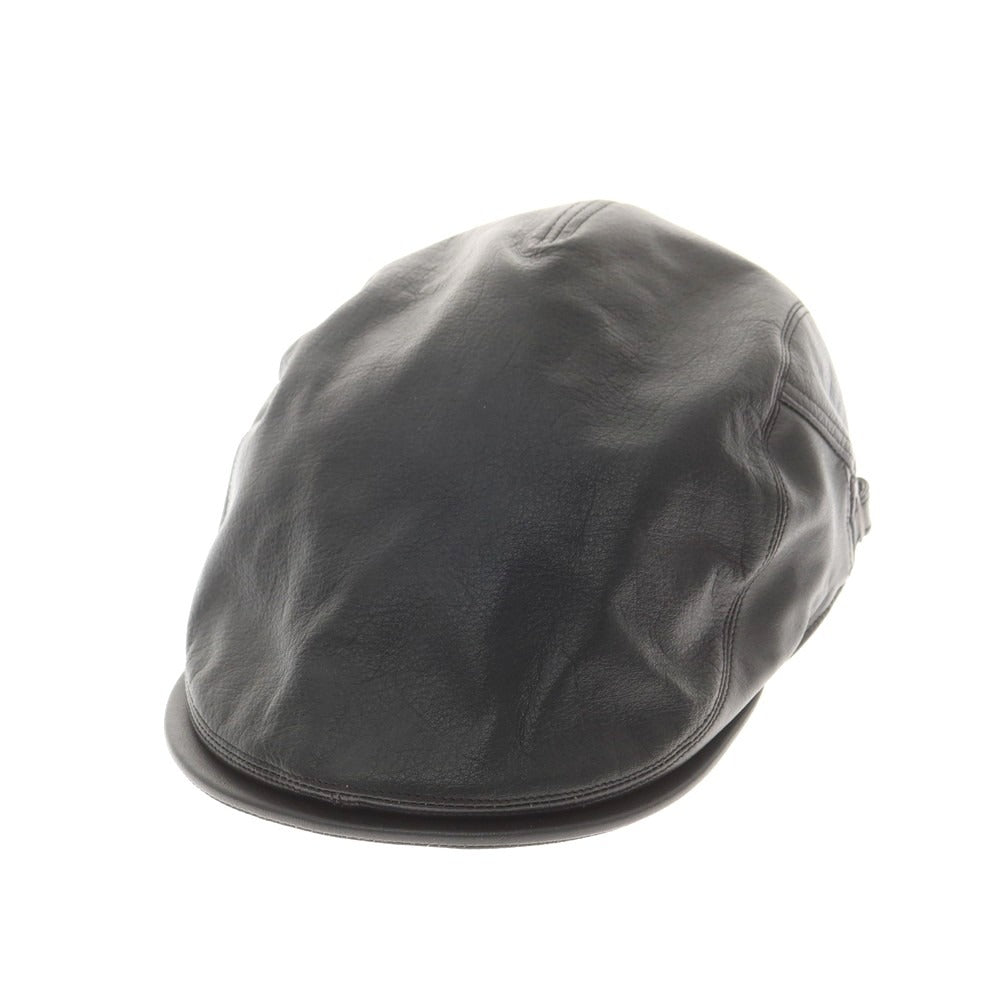 【中古】トーキョーハット Tokio hat レザー ハンチング キャップ 帽子 ブラック【 M 56.5cm 】【 状態ランクB 】【 メンズ 】