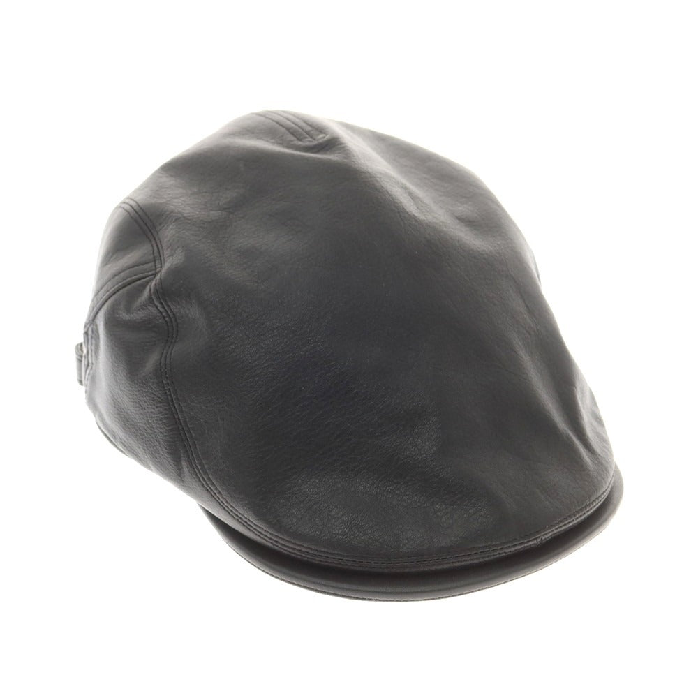 【中古】トーキョーハット Tokio hat レザー ハンチング キャップ 帽子 ブラック【 M 56.5cm 】【 状態ランクB 】【 メンズ 】