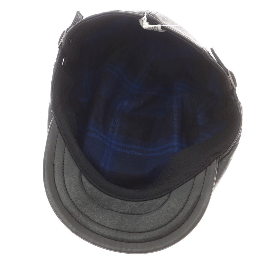 【中古】トーキョーハット Tokio hat レザー ハンチング キャップ 帽子 ブラック【 M 56.5cm 】【 状態ランクB 】【 メンズ 】