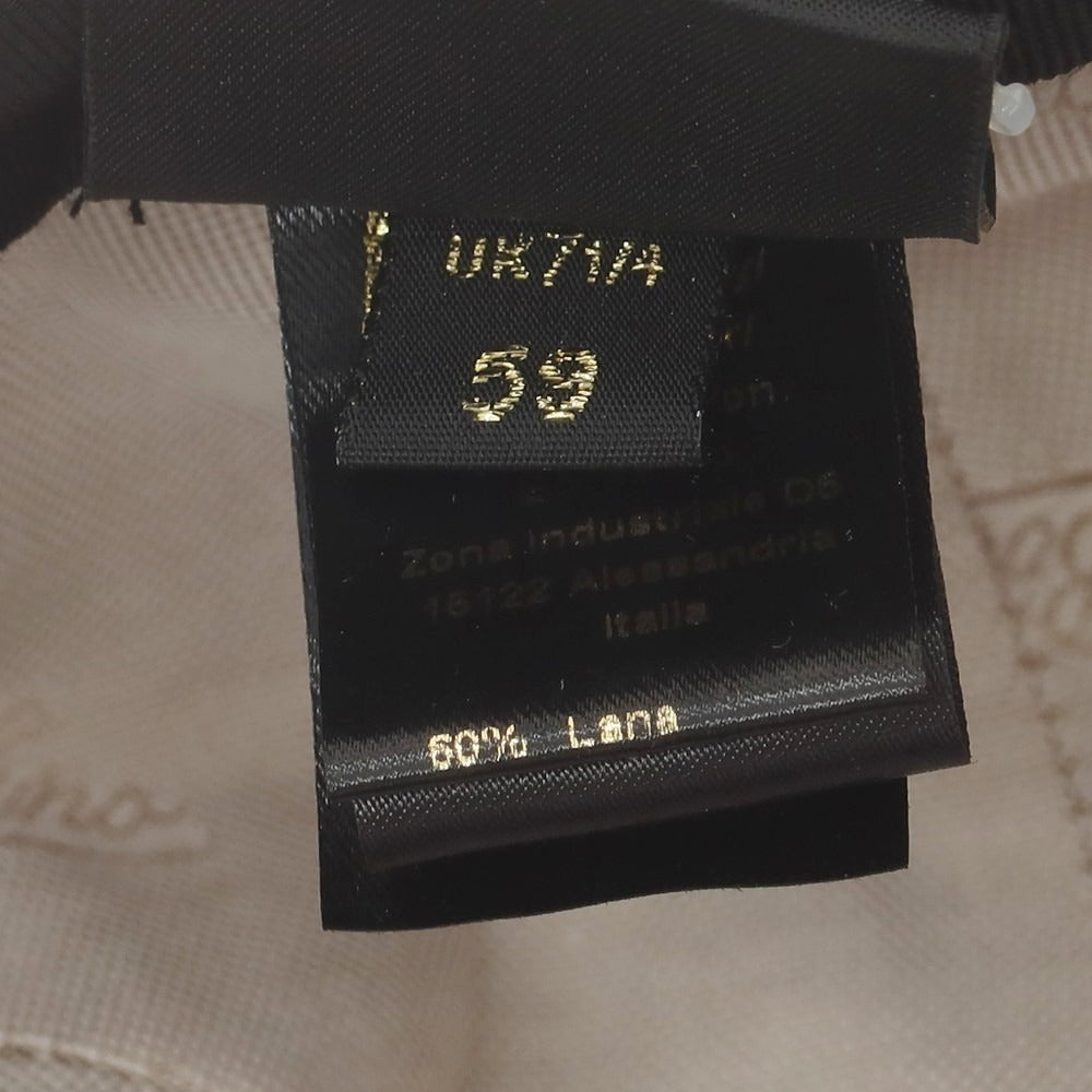 【中古】ボルサリーノ Borsalino ウールコットン ストライプ ハンチング キャップ 帽子 ネイビー【 59 】【 状態ランクB 】【 メンズ 】