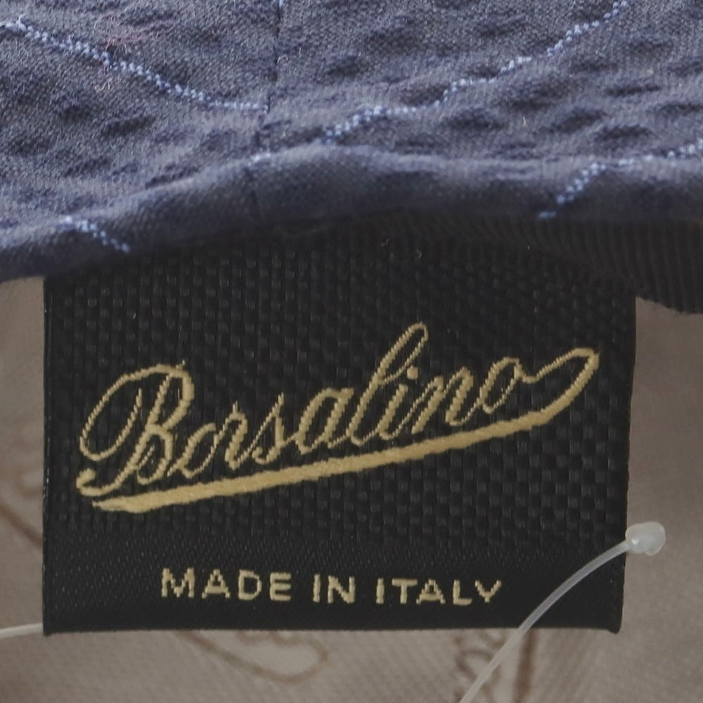 【中古】ボルサリーノ Borsalino ウールコットン ストライプ ハンチング キャップ 帽子 ネイビー【 59 】【 状態ランクB 】【 メンズ 】